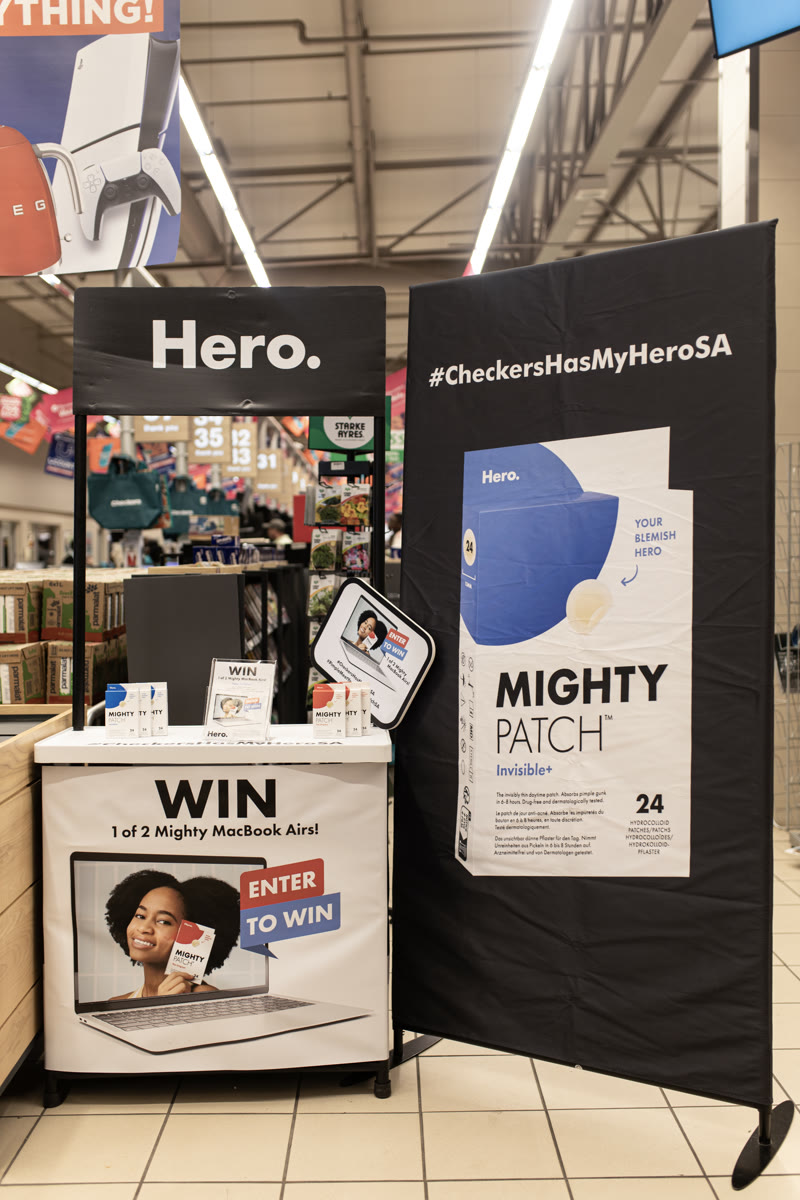 Hero Mighty Patch retail display and participation — photograph 3